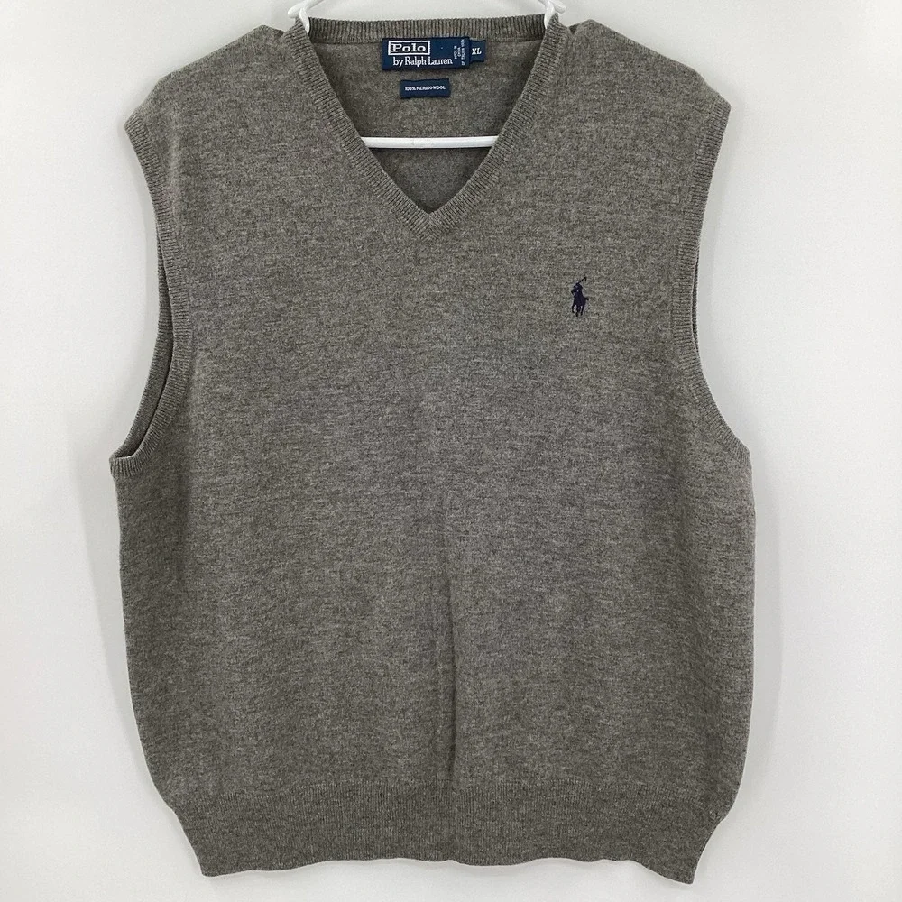 Mens Polo Ralph Lauren Merino Wool Sleeveless Sweater Vest - XL‎
